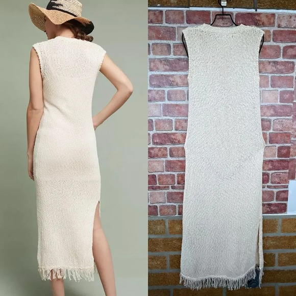 Callahan Fringe Isla Cream Column Dress size small - Picture 3 of 13